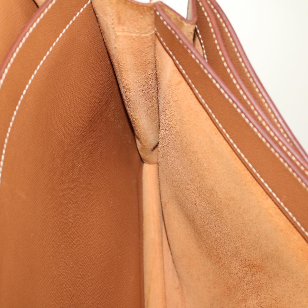 Hermes Sac a Depeches Bag Buffalo, BROWN, LEATHER, Briefcase