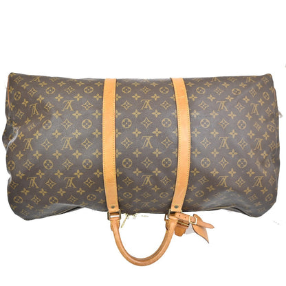 Louis Vuitton Keepall Bag Monogram Canvas, BROWN, LEATHER, Travel bag