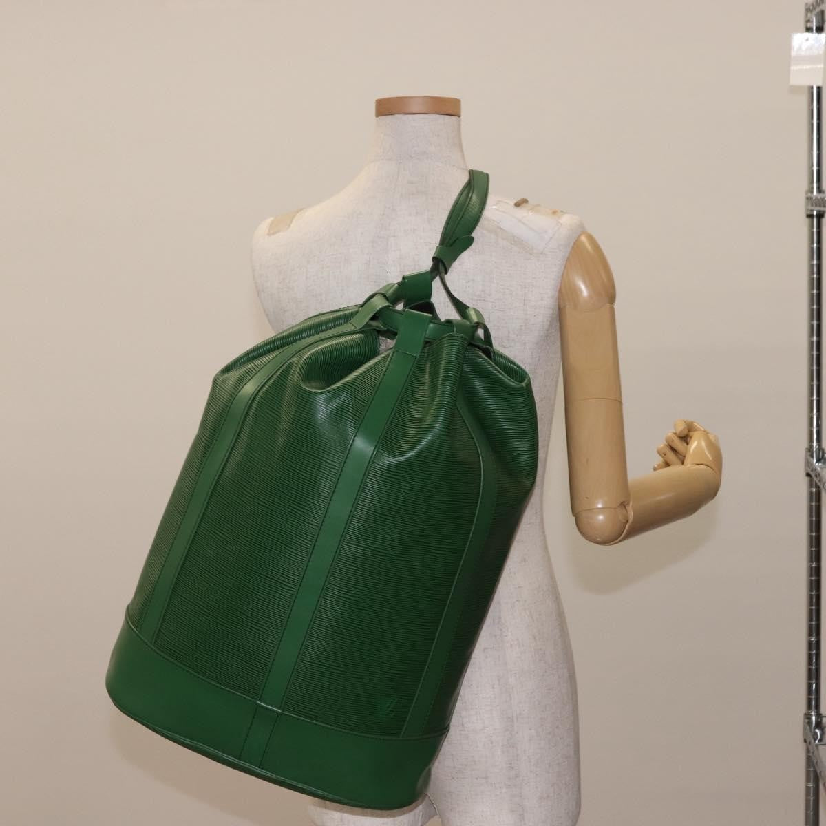 Louis Vuitton Randonnee Backpack Epi Leather, GREEN, LEATHER, Shoulder bag