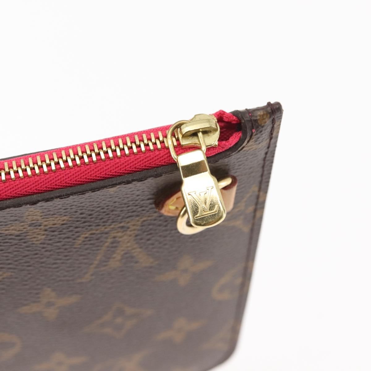 Louis Vuitton Neverfull Pochette Monogram Canvas, BROWN, CANVAS, Clutche & pouche