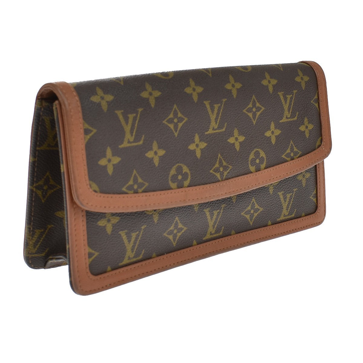 Louis Vuitton Dame Pochette Monogram Canvas, BROWN, CANVAS, Clutche & pouche
