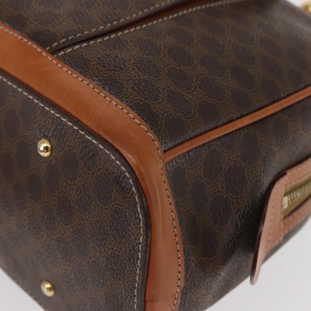 Celine Vintage Macadam Handbag Canvas and Leather, BROWN, CANVAS, Handbag