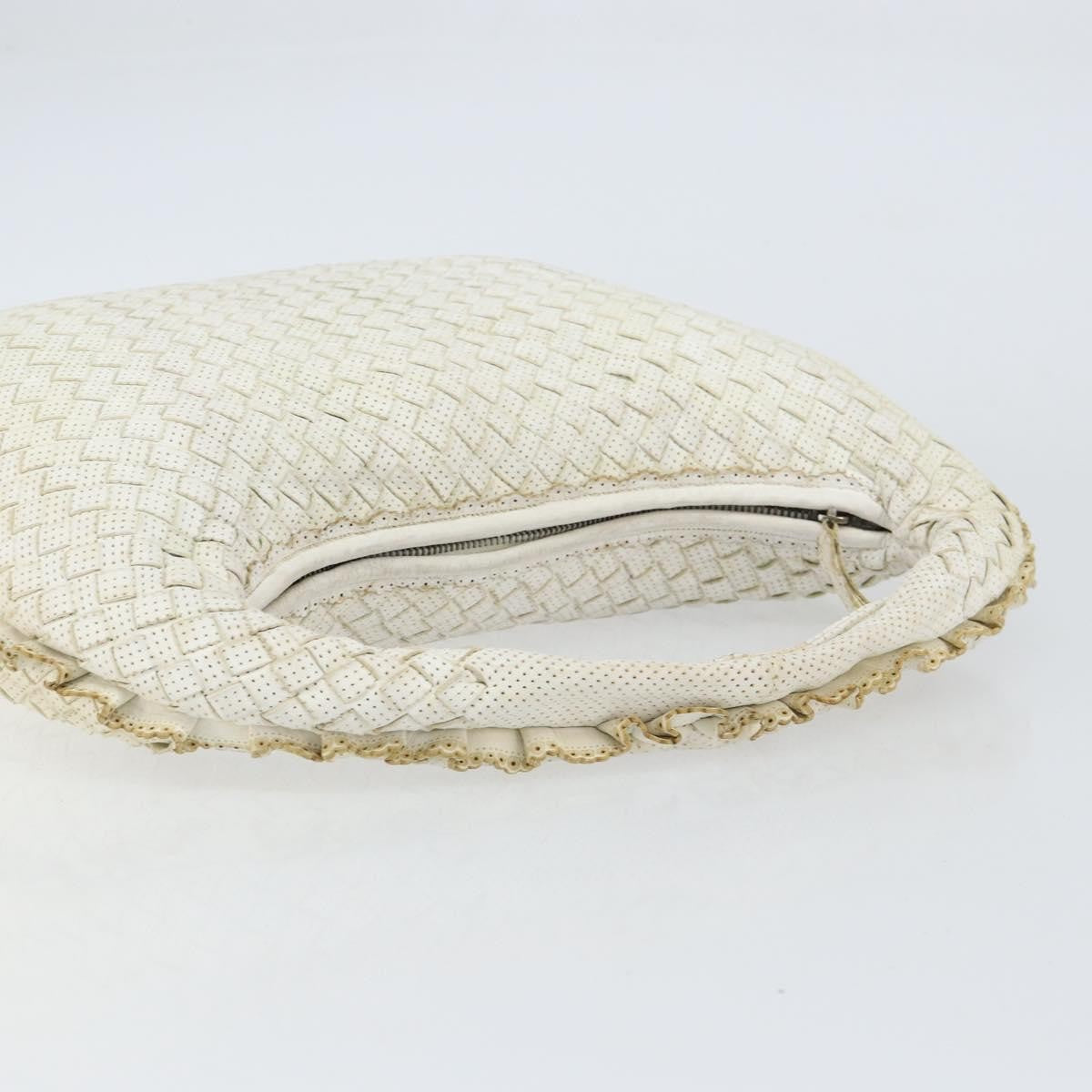 Bottega Veneta Veneta Hobo Perforated Intrecciato Nappa, WHITE, LEATHER, Handbag