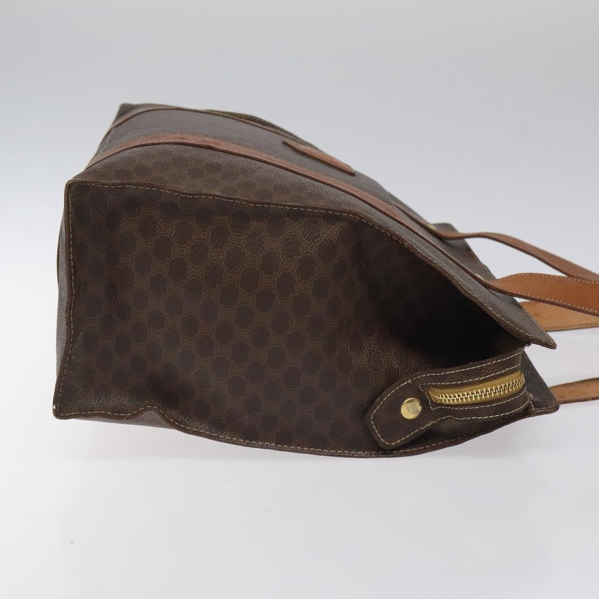 Celine Vintage Macadam Handbag Leather, BROWN, LEATHER, Handbag