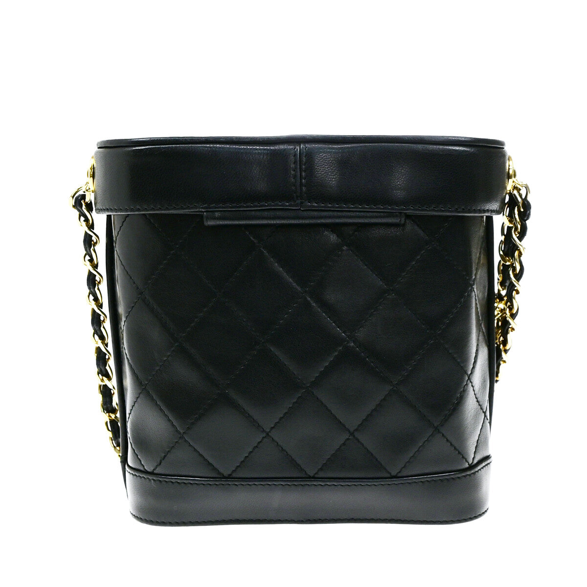 Chanel Vintage Tassel Box Bag Quilted Leather, BLACK, LEATHER, Shoulder bag