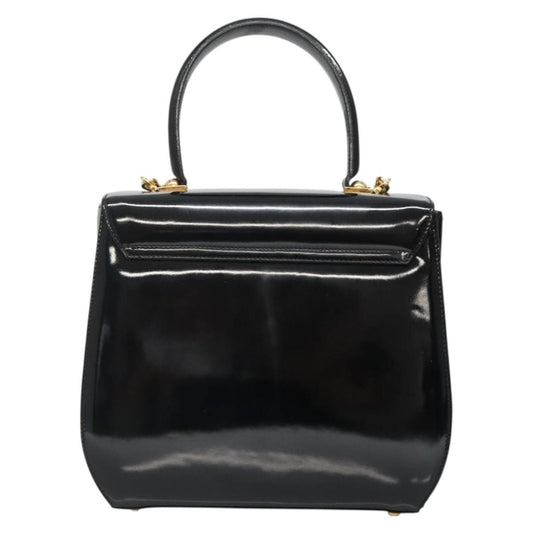 Salvatore Ferragamo Gancini handbag Patent leather, BLACK, PATENT_LEATHER, Handbag