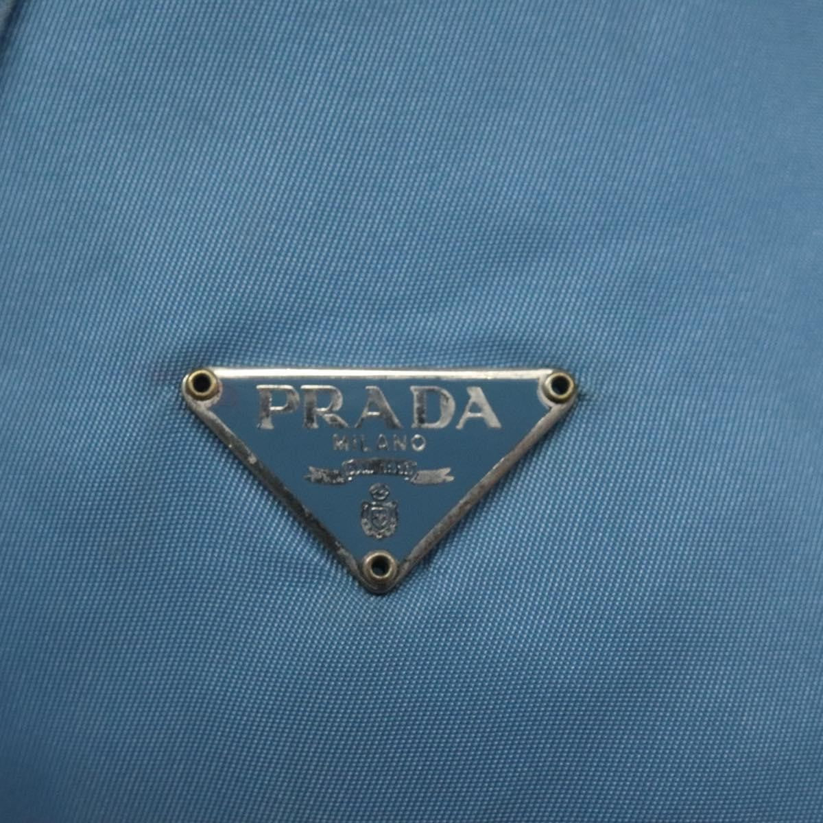 Prada Drawstring Wristlet Bucket Bag Tessuto, BLUE, NYLON, Clutche & pouche
