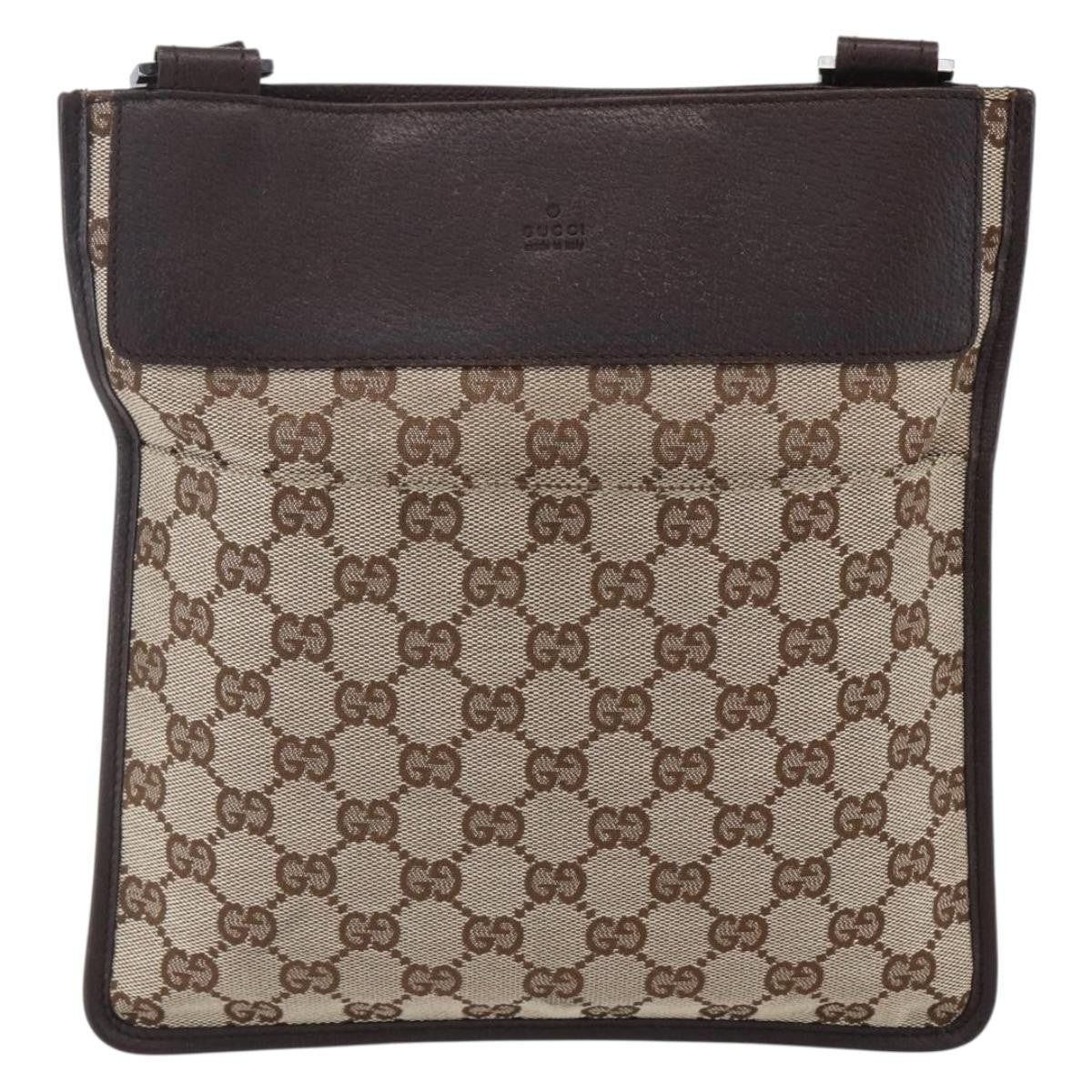 Gucci Front Pocket Messenger Canvas, BEIGE, CANVAS, Shoulder bag