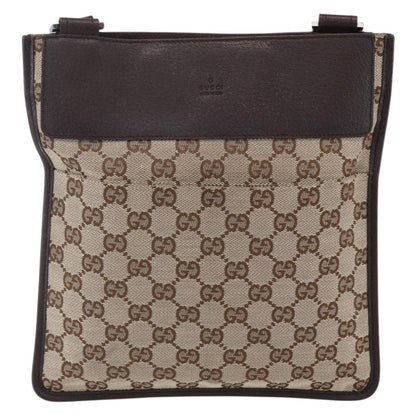 Gucci Front Pocket Messenger Canvas, BEIGE, CANVAS, Shoulder bag