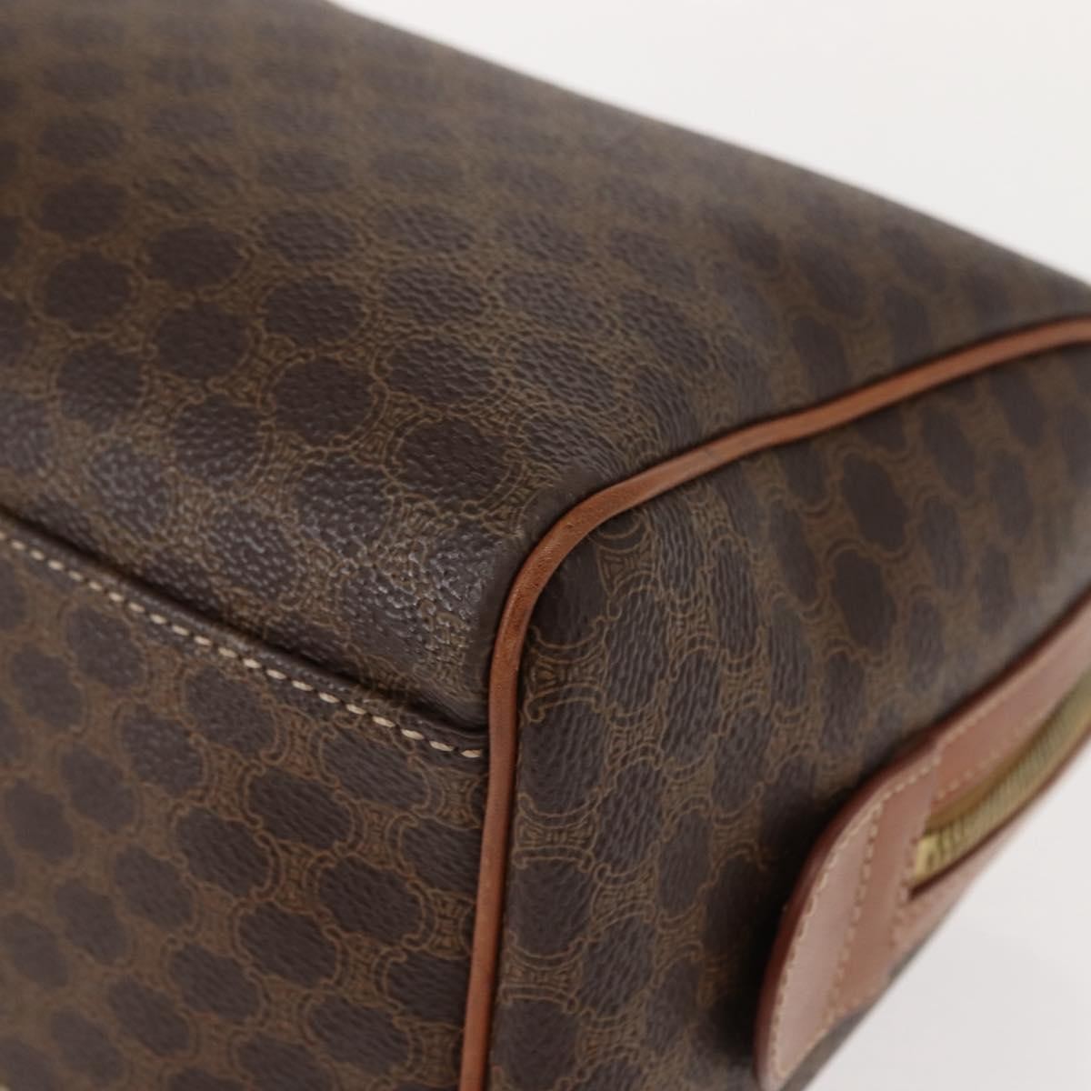 Celine Macadam Handbag Macadam with leather, BROWN, CANVAS, Handbag