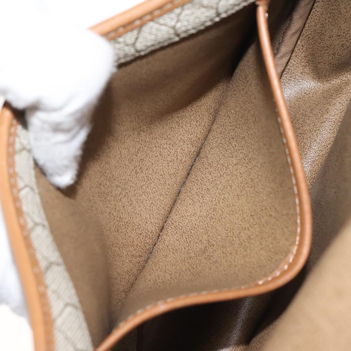 Christian Dior Vintage Honeycomb Flap Crossbody Bag Coated Canvas, BEIGE, CANVAS, Crossbody bag