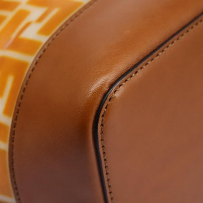 Fendi FF Logo Mon Tresor Bucket Bag Canvas, ORANGE, CANVAS, Shoulder bag