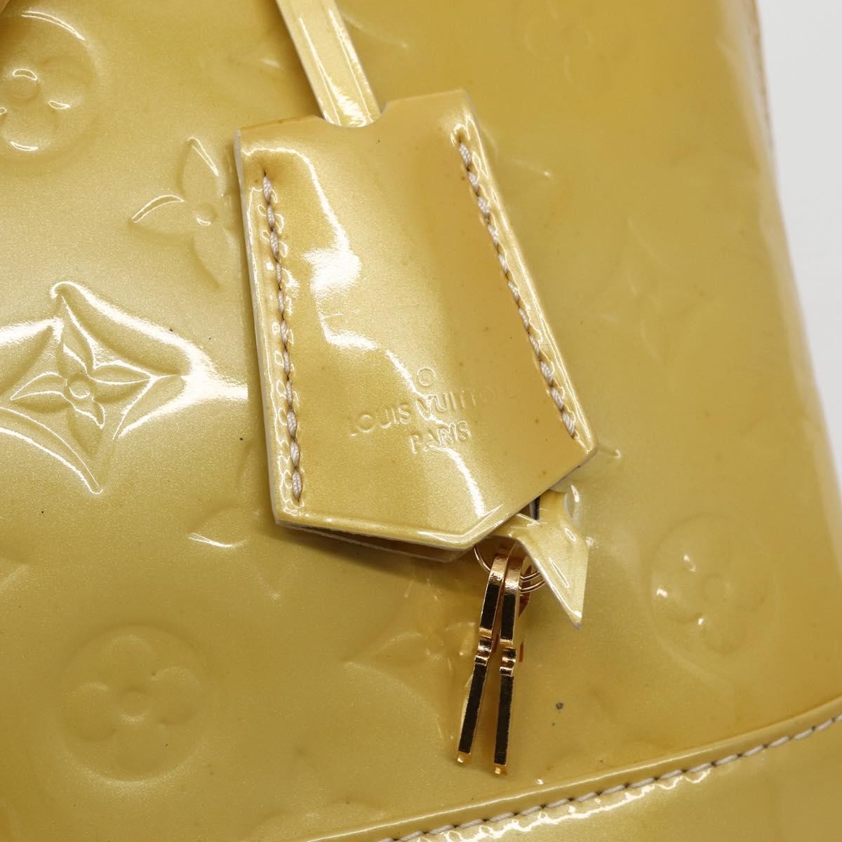 Louis Vuitton Alma Handbag Monogram Vernis, YELLOW, PATENT_LEATHER, Handbag