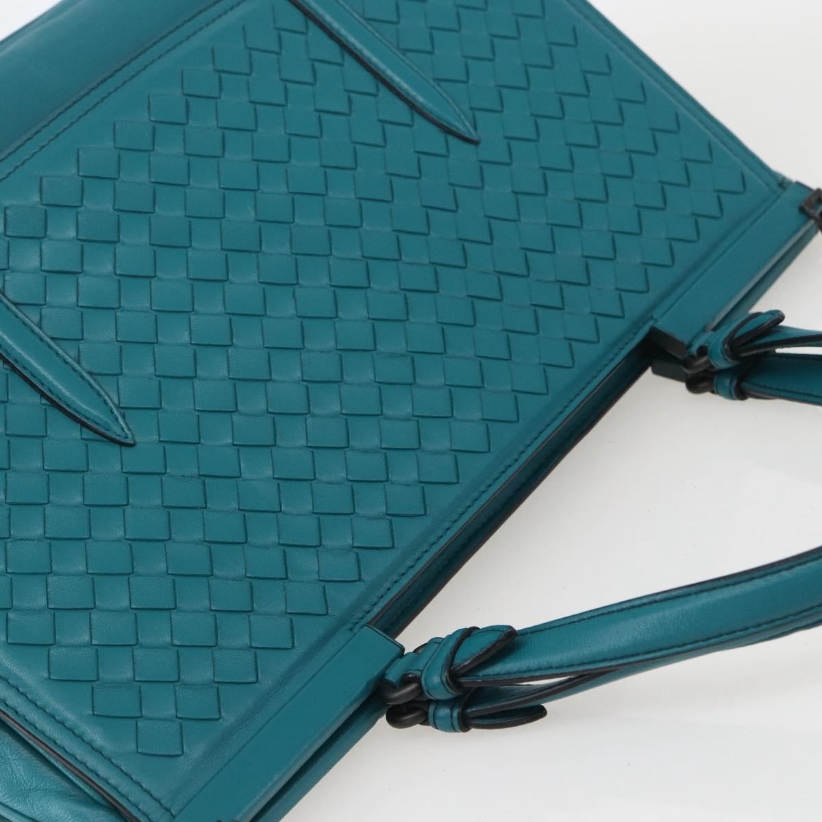 Bottega Veneta Monaco Convertible Satchel Leather with Intrecciato Detail, TURQUOISE, LEATHER, Handbag
