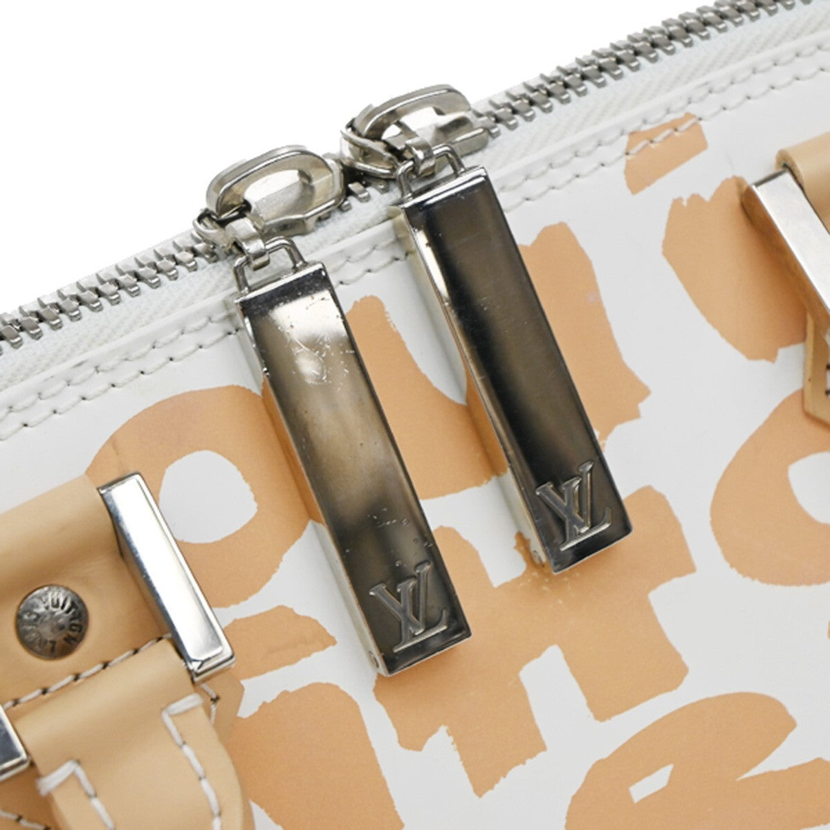 Louis Vuitton Alma Handbag Limited Edition Graffiti Leather, BEIGE, LEATHER, Handbag
