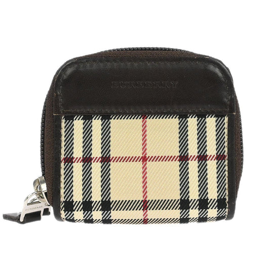 Burberry Zip Around Coin Pouch Canvas, Beige, Canvas, Wallet