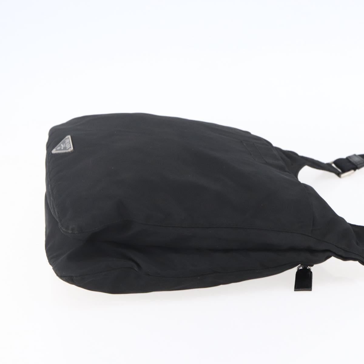 Prada Zip Messenger Quilted Tessuto, BLACK, NYLON, Shoulder bag