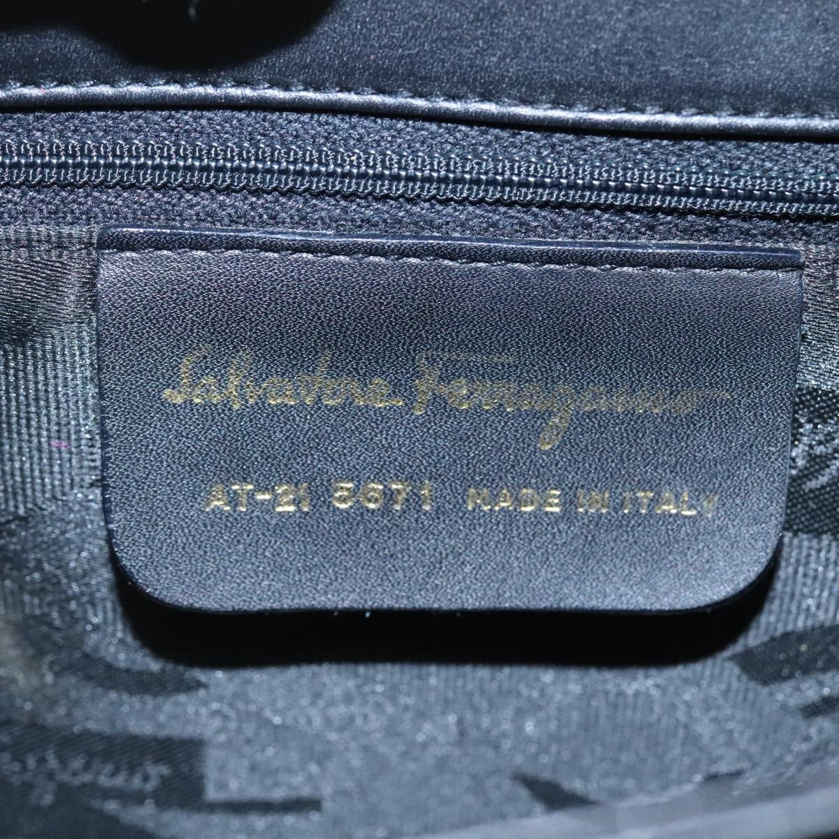 Salvatore Ferragamo Gancini handbag Leather, BLACK, LEATHER, Handbag