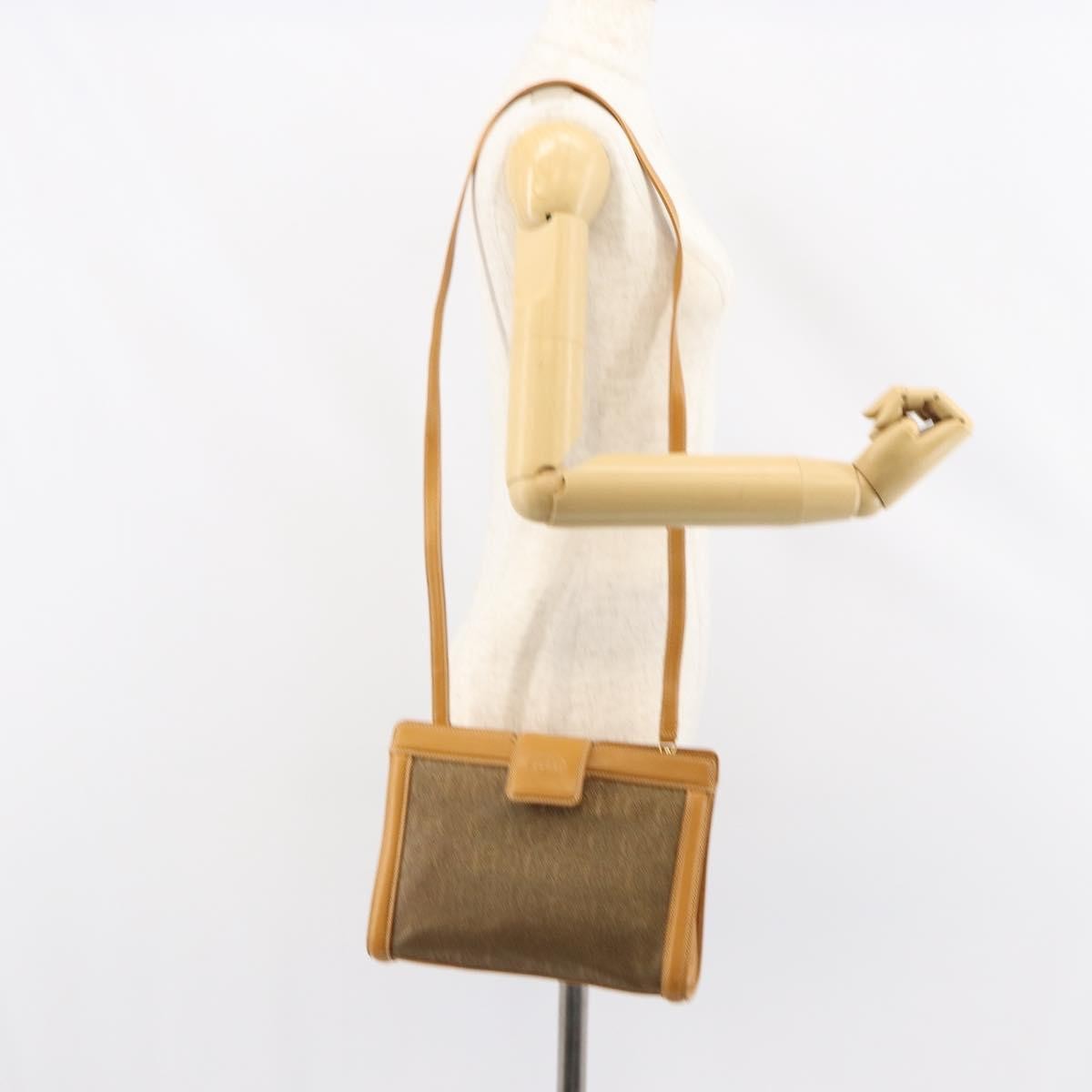 Gucci Vintage Shoulder Bag Canvas and Leather, BEIGE, CANVAS, Shoulder bag