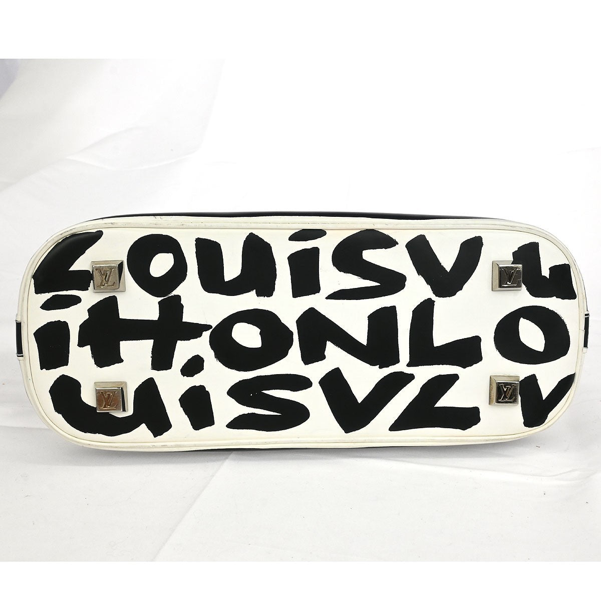 Louis Vuitton Alma Handbag Limited Edition Graffiti Leather, BLACK, LEATHER, Handbag