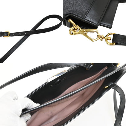 Gucci Linea Matisse Interlocking G Top Handle Tote Leather, BLACK, LEATHER, Tote bag