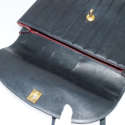 Chanel Vintage Vertical CC Flap Bag Leather, BLACK, LEATHER, Shoulder bag