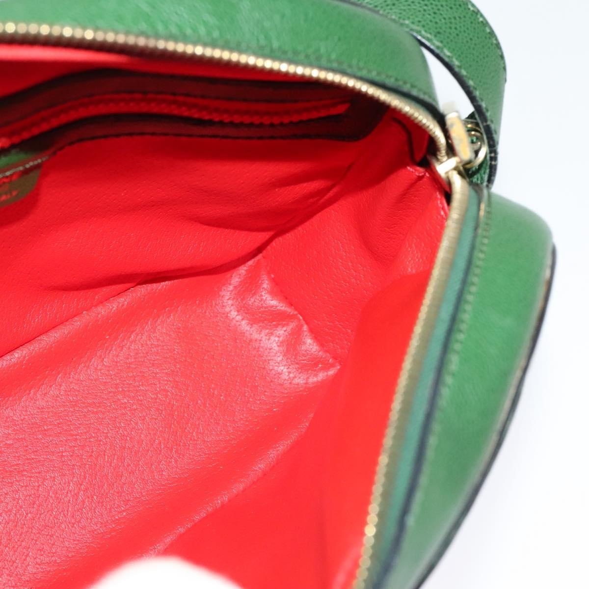 Celine Shoulder Bag Leather, GREEN, LEATHER, Shoulder bag