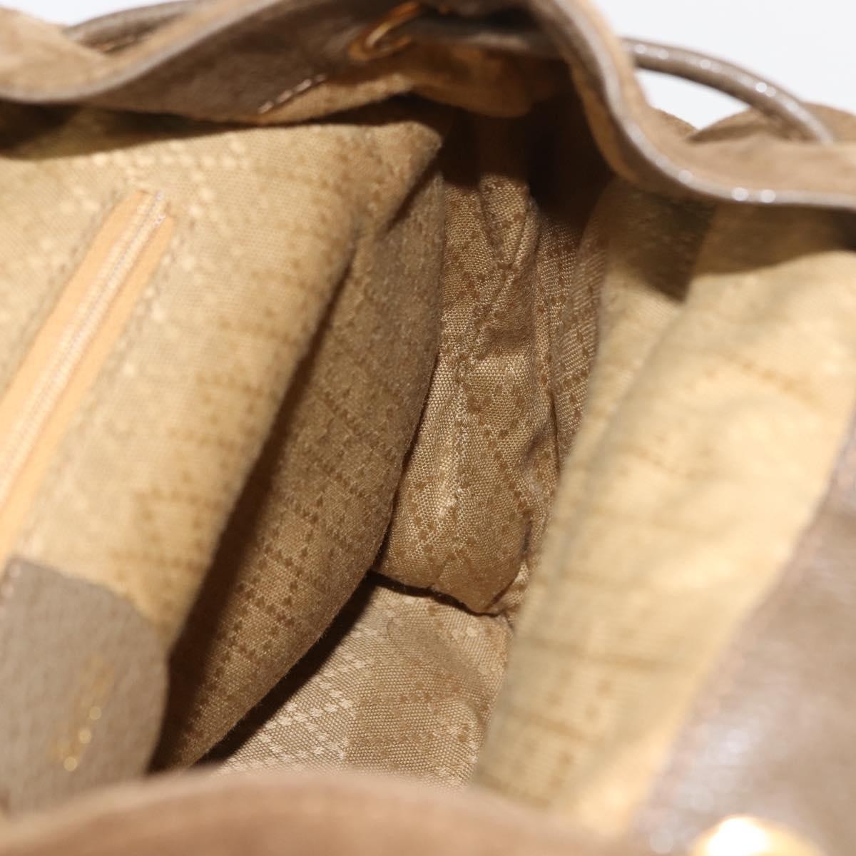 Gucci Vintage Bamboo Backpack Suede, BROWN, SUEDE, Backpack