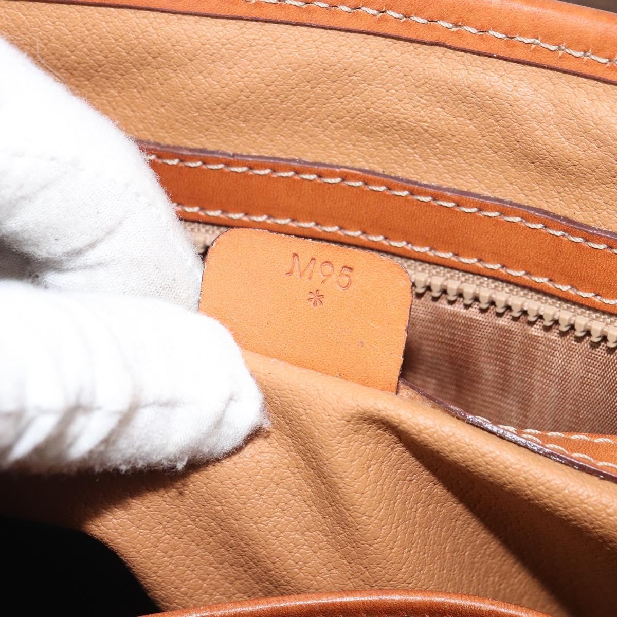 Celine Vintage Macadam Handbag Canvas, BROWN, PVC, Handbag