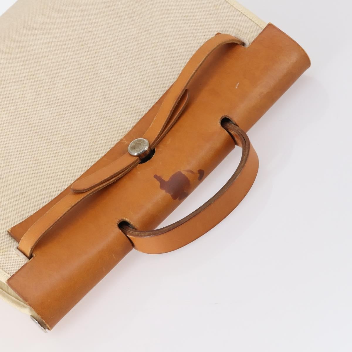Hermes Herbag Toile and Leather, BEIGE, CANVAS, Handbag
