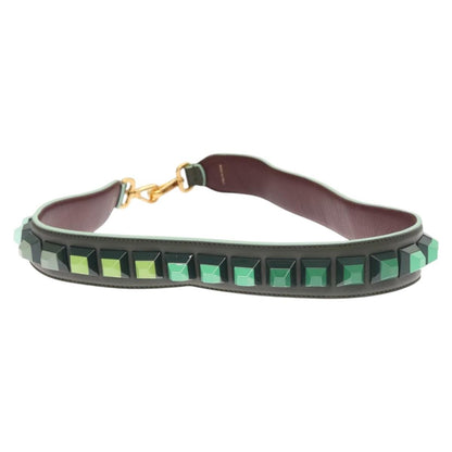 Fendi Strap You Shoulder Strap Leather, GREEN, LEATHER, Straps