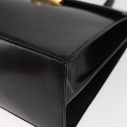 Salvatore Ferragamo Convertible Top Handle Bag Leather, BLACK, LEATHER, Handbag