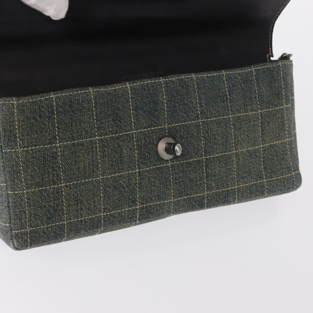 Chanel Chocolate Bar Flap Bag Quilted Denim, BLUE, DENIM_JEANS, Shoulder bag