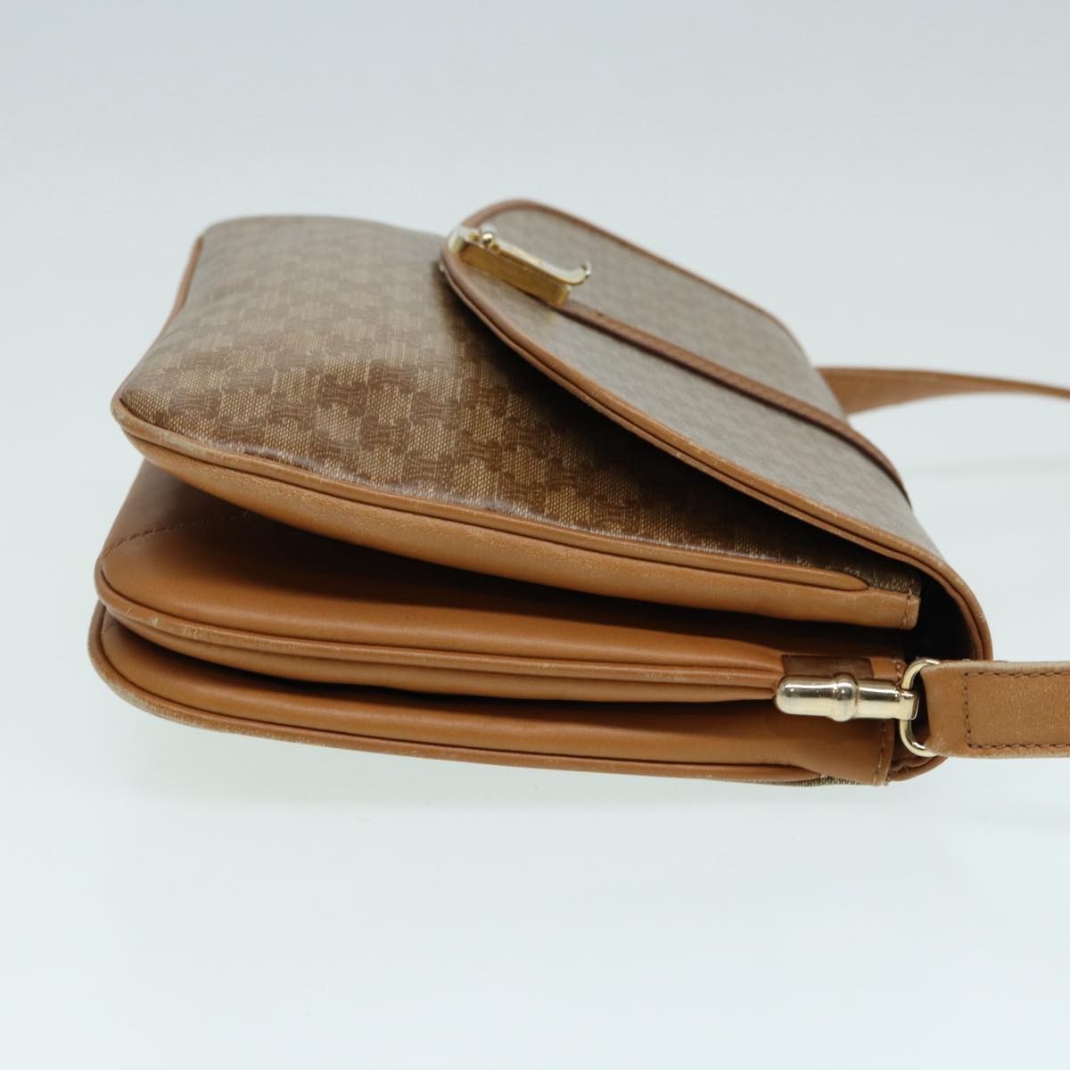 Celine Macadam Shoulder Bag PVC Leather, BEIGE, CANVAS, Shoulder bag