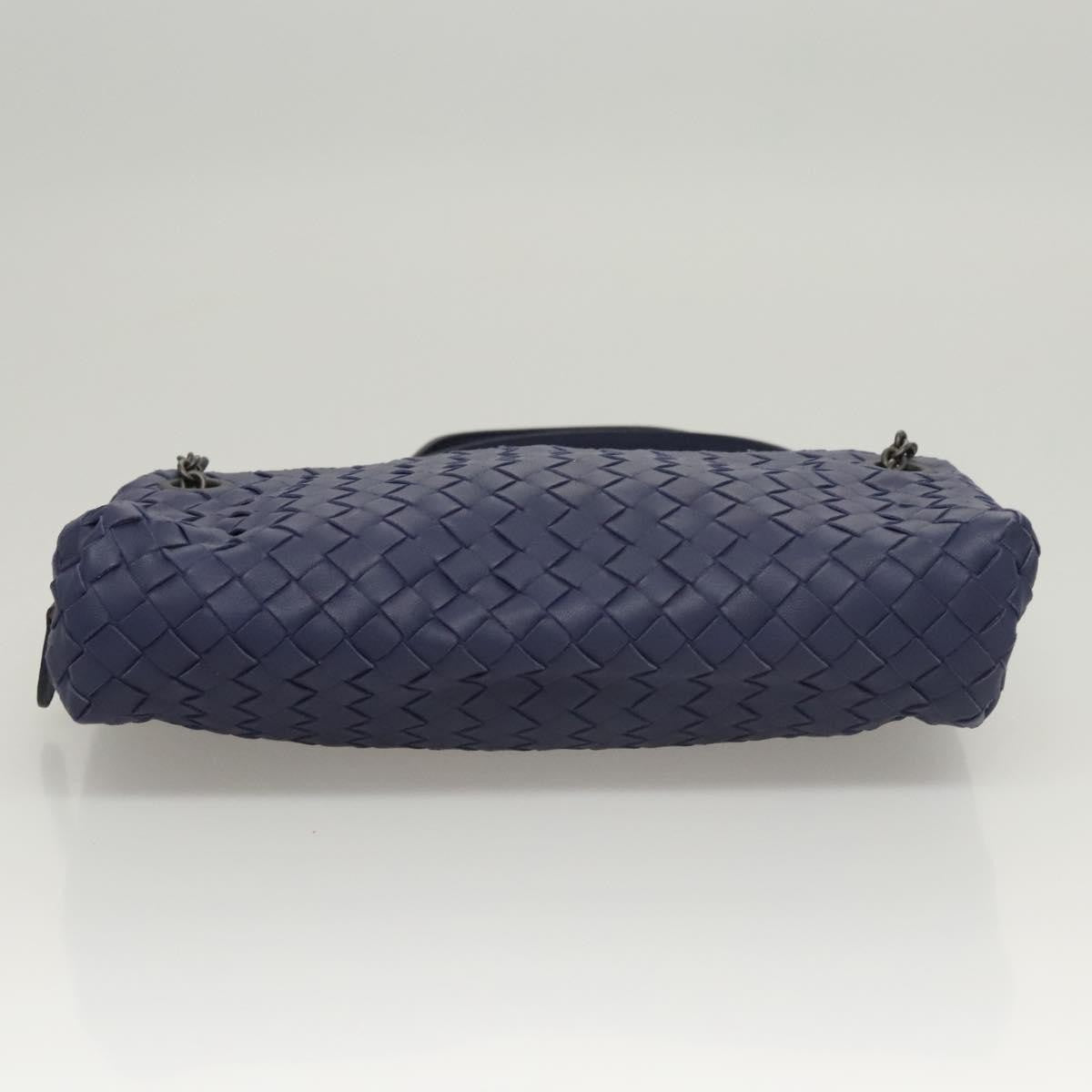 Bottega Veneta Intrecciato Leather, NAVY, LEATHER, Handbag