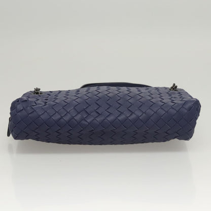 Bottega Veneta Intrecciato Leather, NAVY, LEATHER, Handbag