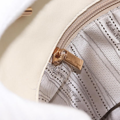 Salvatore Ferragamo Betulla Chain Tote Leather, WHITE, LEATHER, Handbag