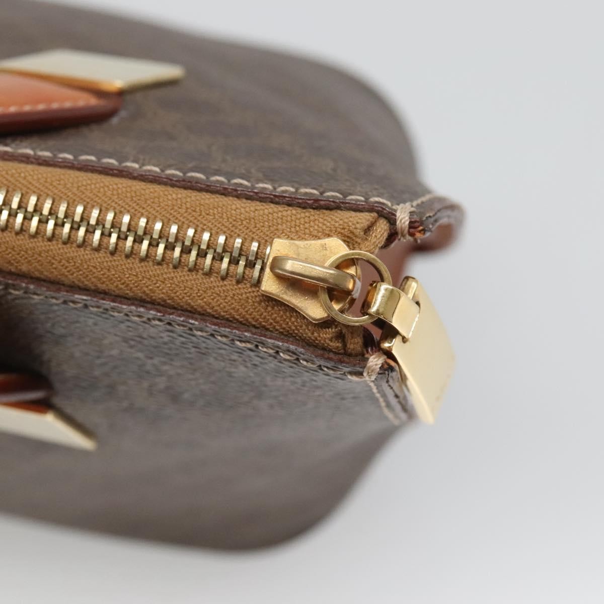 Celine Macadam Handbag Macadam with leather, BROWN, CANVAS, Handbag