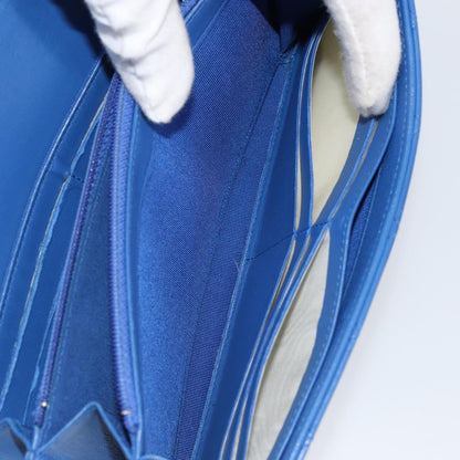 Chanel CC Gusset Classic Flap Wallet Quilted Lambskin, BLUE, LEATHER, Wallets