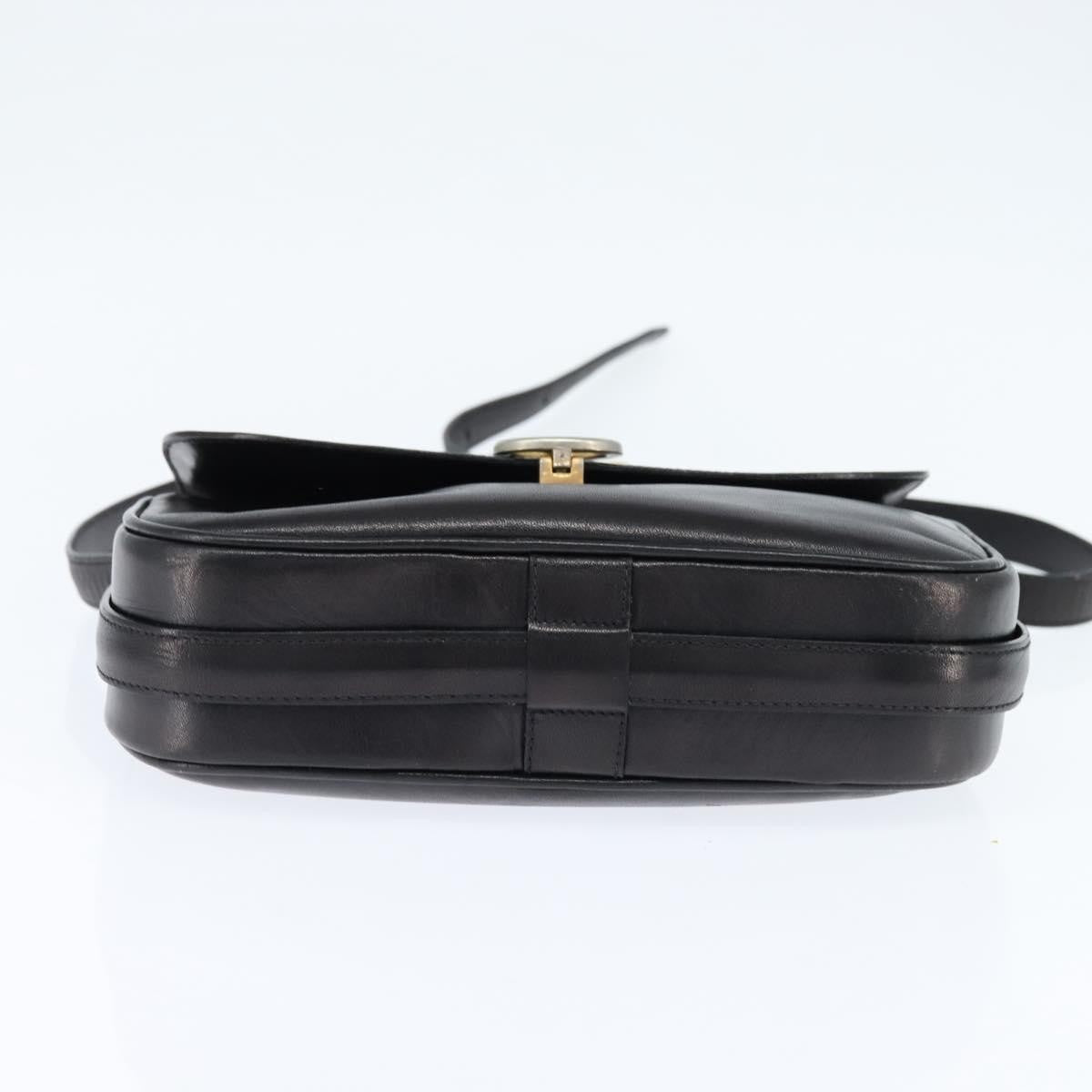 Celine Shoulder Bag Leather, BLACK, LEATHER, Shoulder bag