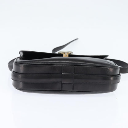 Celine Shoulder Bag Leather, BLACK, LEATHER, Shoulder bag