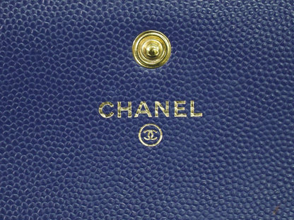 Chanel Deauville Flap Wallet Caviar, NAVY, LEATHER, Wallets