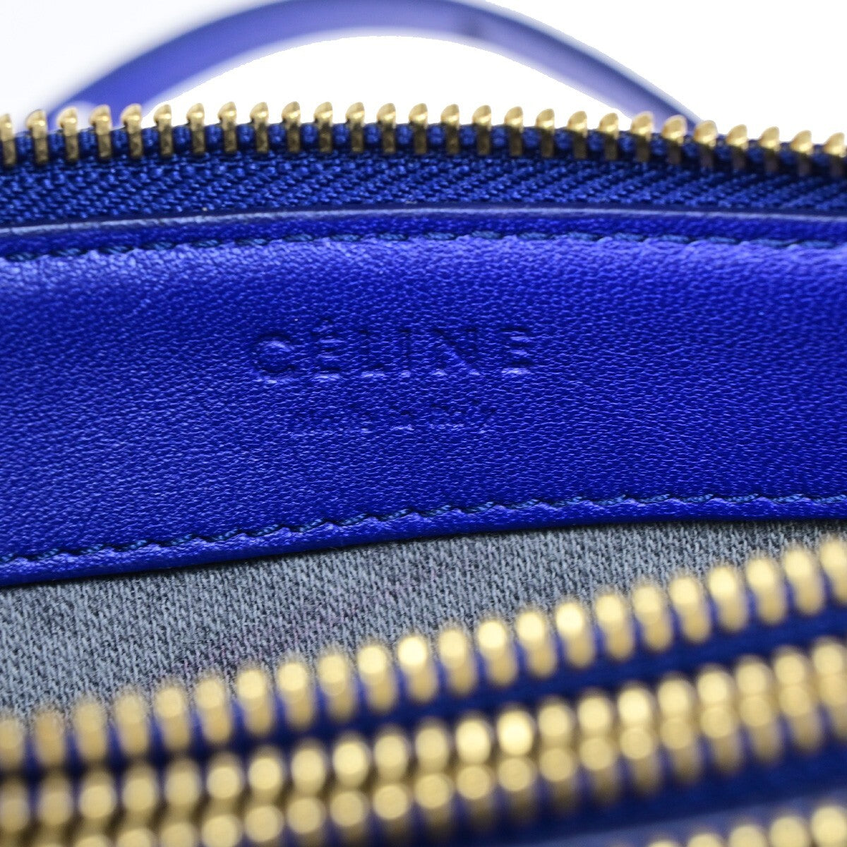 Celine Trio Crossbody Bag Leather, BLUE, LEATHER, Crossbody bag