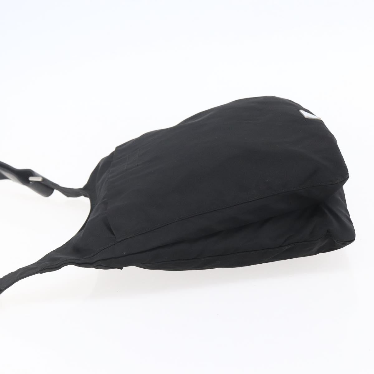 Prada Zip Messenger Quilted Tessuto, BLACK, NYLON, Shoulder bag