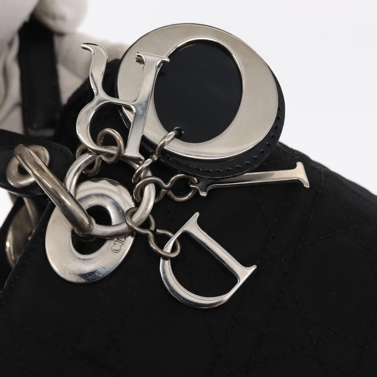 Christian Dior Vintage Lady Dior Bag Cannage Quilt Nylon, BLACK, NYLON, Handbag