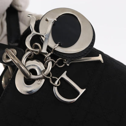 Christian Dior Vintage Lady Dior Bag Cannage Quilt Nylon, BLACK, NYLON, Handbag