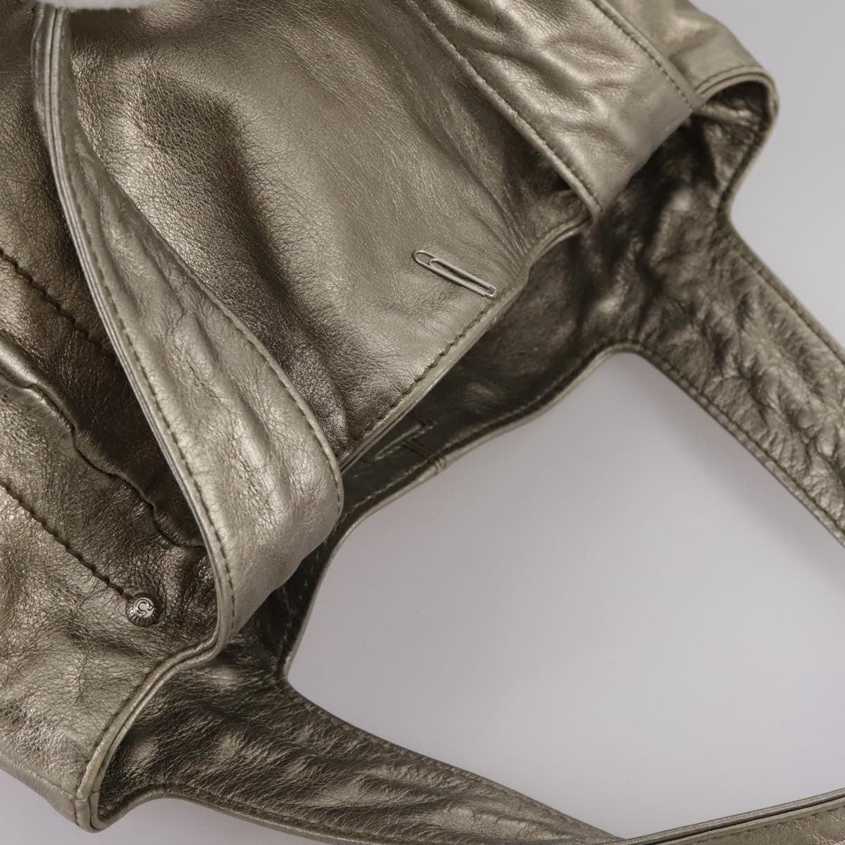 Salvatore Ferragamo Gancini Shoulder Bag Leather, GOLD, LEATHER, Shoulder bag