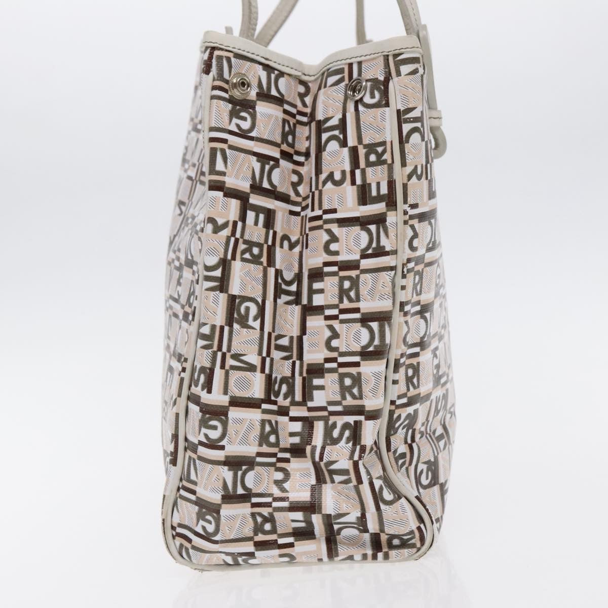 Salvatore Ferragamo Gancini Tote Leather, WHITE, LEATHER, Tote bag