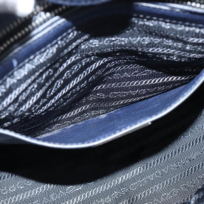 Prada Cuir Convertible Shopping Tote Leather, NAVY, LEATHER, Handbag