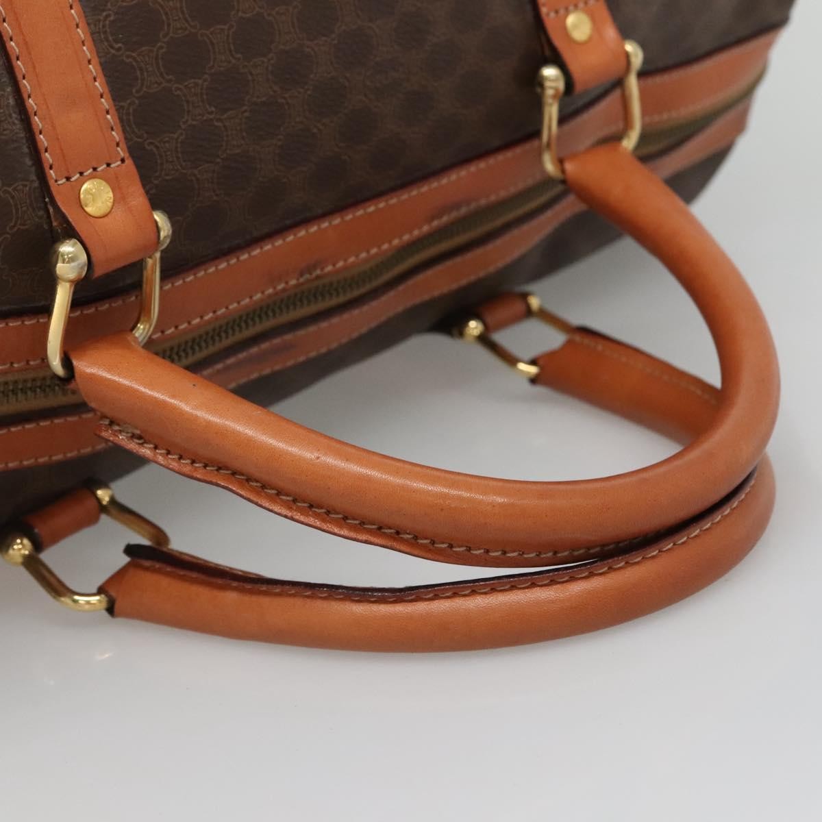 Celine Vintage Duffle Bag Macadam Coated Canvas, BROWN, CANVAS, Travel bag